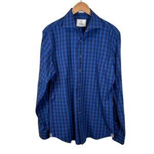 Todd Snyder Shirt Size 15.5 34/35‎ Medium Blue Plaid Casual Preppy Buffalo Check